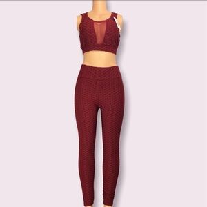 Womens Deep V Neck Sleeveless TikTok Leggings+Top Set SEXY BUTT LIFTING LEGGINGS